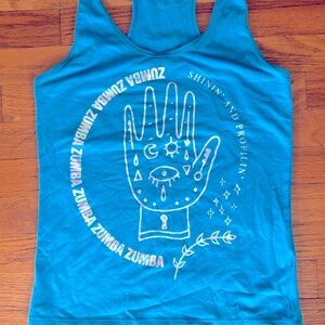 Zumba Fitness Teal Hand Graphic Tank Top